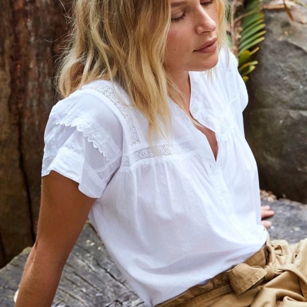 Xirena Aubrey Top Shirt White Cotton Small